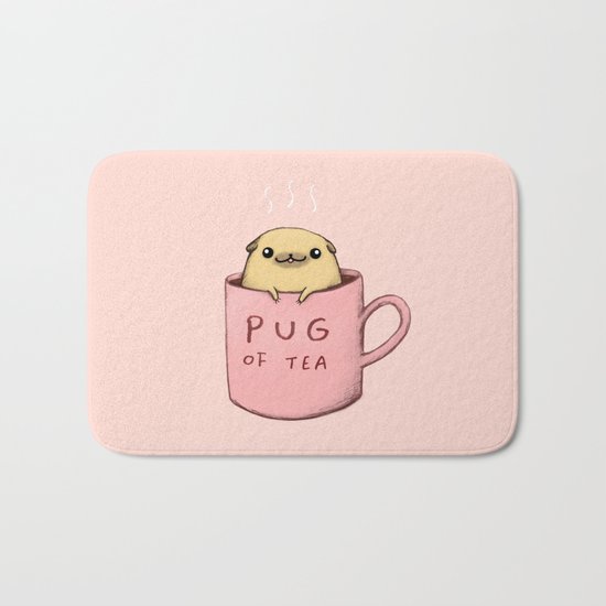 Pug of Tea Bath Mat