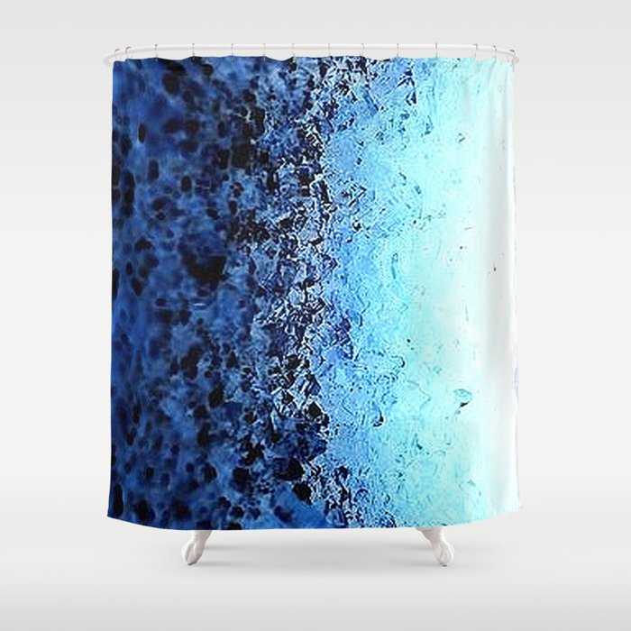 Blue Ombre CrystalS Shower Curtain