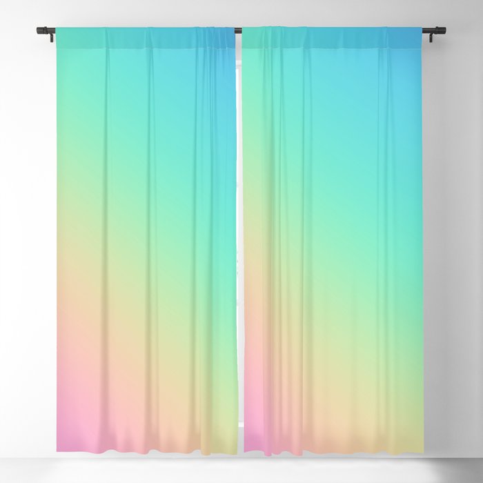 Pastel Rainbow Diagonal Gradient Blackout Curtain