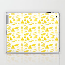Yellow Summer Beach Elements Pattern Laptop Skin
