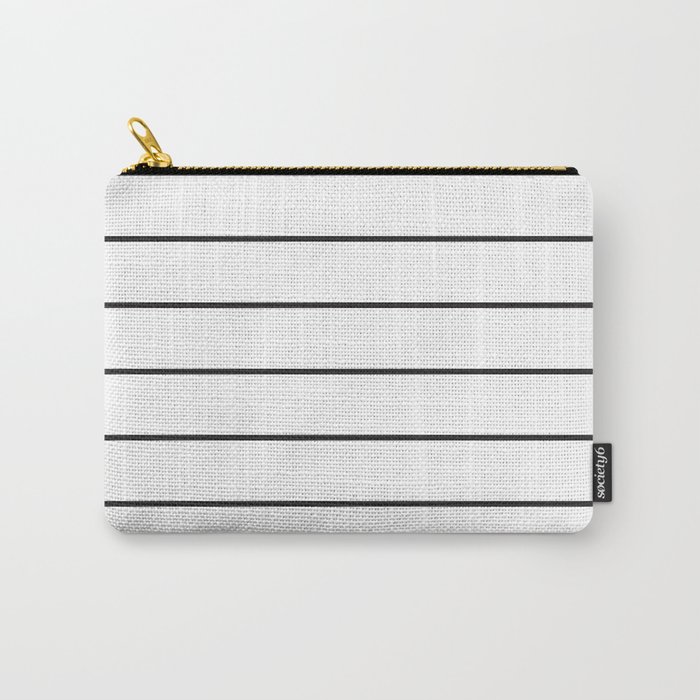 Simple Stripe | Black on White Carry-All Pouch
