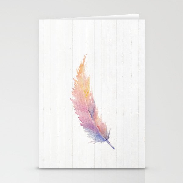 Feathery Rainbow Stationery Cards