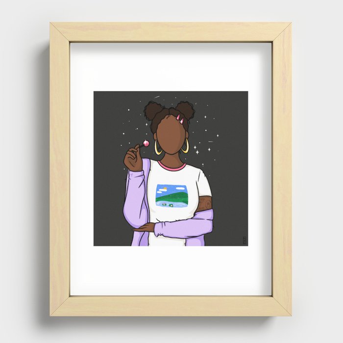 girl with a lollipop Recessed Framed Print