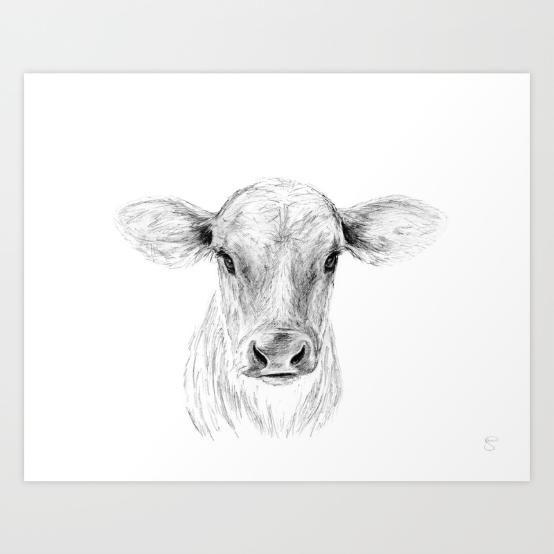 Moo A Young Jersey Cow Art Print By Ripdntorn Society6