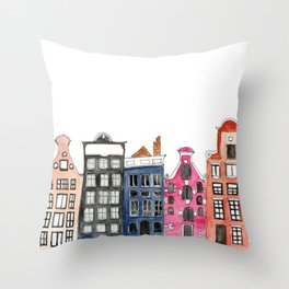 Amsterdam Canal Houses Throw Pillow
