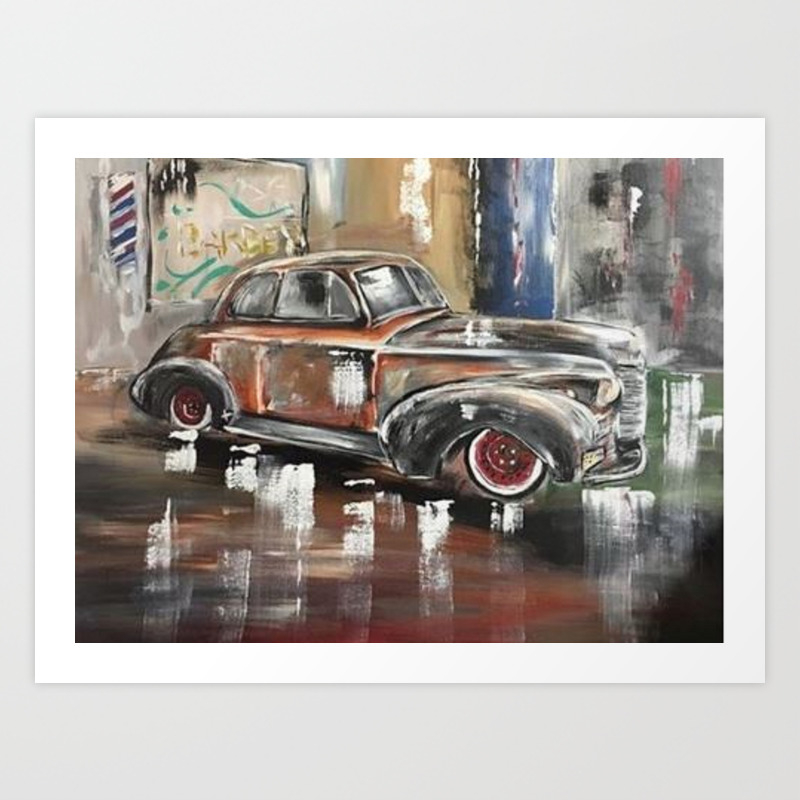 Vintage Car Antique Car 40 S Car 1940 S Car Art Print By Cortayloo