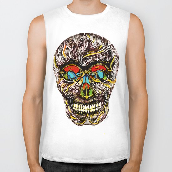 Colorful Skull Biker Tank