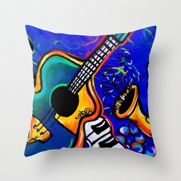 Carnival Jazz Painting Throw Pillow
