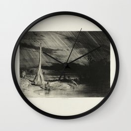 Charles Émile Jacque - Fisherman (c. 1844) Wall Clock | Printsanddrawing, Painting, Printsanddrawings, Lithograph, Print 