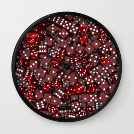 Red dice Wall Clock