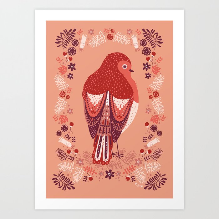 Petite Robin Red Breast Art Print