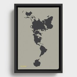 Dymaxion Map - Greys Framed Canvas
