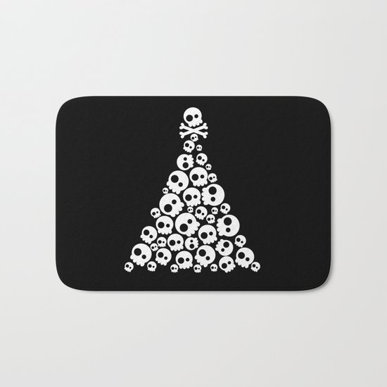 Skulls Christmas Tree Bath Mat