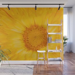 Yellow Sunshine Marigold Flower (Nature Macrophotography) Wall Mural | Nature Photography, Blossom, Photo, Spring, Sunshine, Digital, Home Decor, Marigold, Garden, Happy 