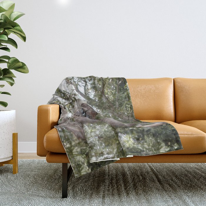 Sloth, A Real Tree Hugger Throw Blanket