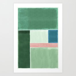Green Colour Block art print Art Print
