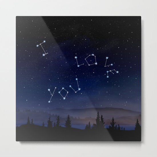 I love You Stars Design Metal Print