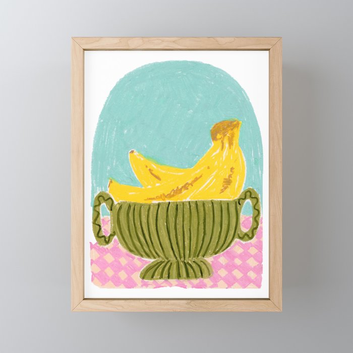 Bananas in Vase Framed Mini Art Print