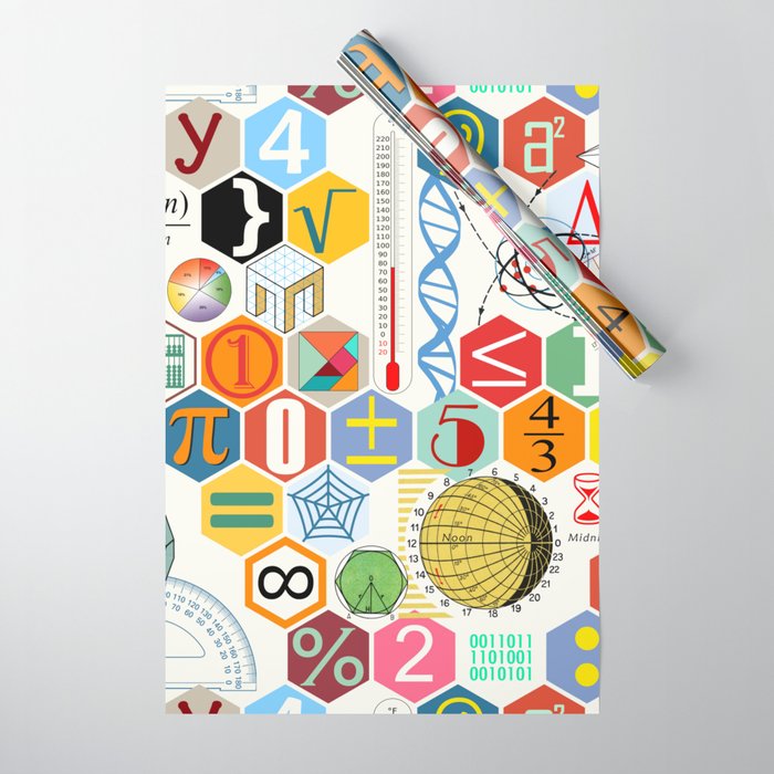 Math in color (white Background) Wrapping Paper