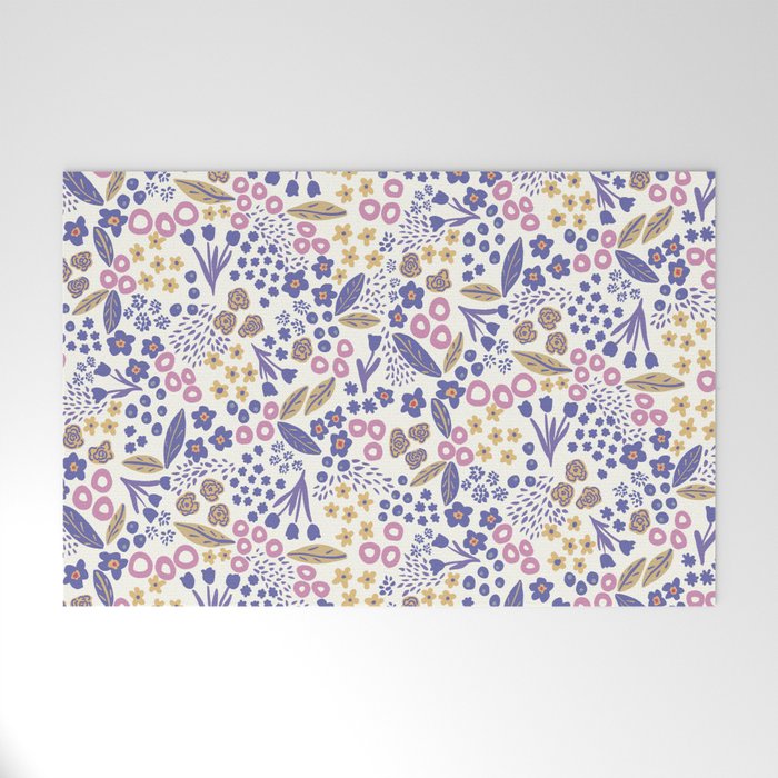 Very Peri Ditzy floral  Welcome Mat