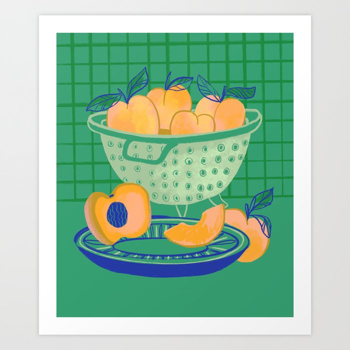 Bowl of Peaches Art Print