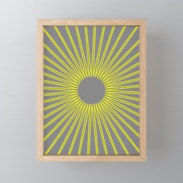 sun with gray background Framed Mini Art Print
