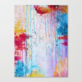 Happy Tears Bright Cheerful Abstract Acrylic Painting Drip Splat