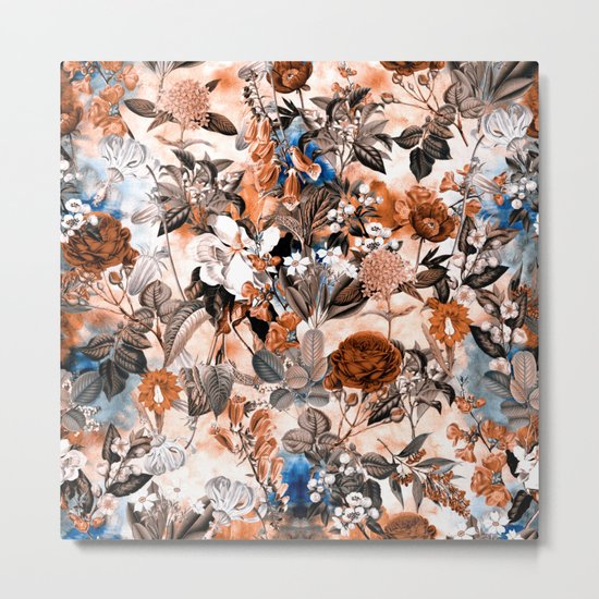 Seamless Botanical Pattern Metal Print
