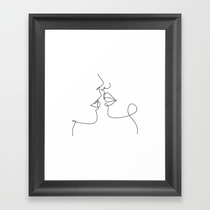 Couple Kiss Art Framed Art Print