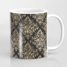 BLACK AND GOLD CIRCUS LOVELY ANTIQUE PATTERN VINTAGE  TEXTURES ORNATE CIRCUS TENTS  MOONS SUNS CAROUSEL ANIMALS Coffee Mug