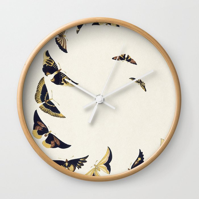 Vintage butterfly from Kamisaka Sekka Wall Clock