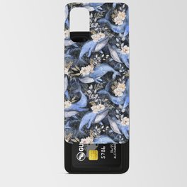 Watercolor Blue Whales with Flowers - Florals Whales Marine Android Card Case