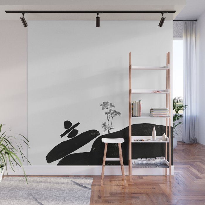 Out Of Resources Protect Earth Minimalism Wall Mural by ANUTU STUDIO