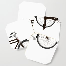 Asian Chinese style vintage classical bicycle watercolor illustration Coaster