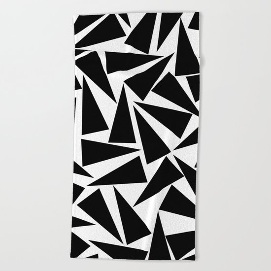 black triangle pattern Beach Towel
