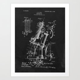 Microscope 1908 Patent Art Print