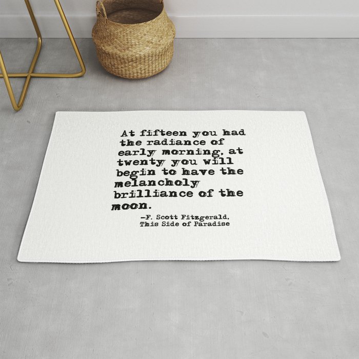 The radiance of the early morning ― Fitzgerald quote Rug