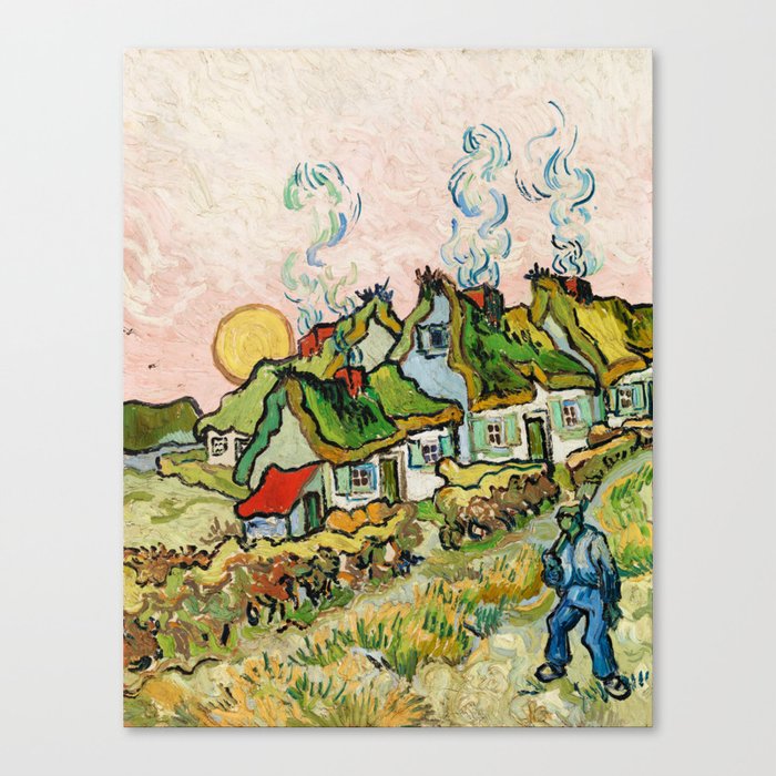 Vincent Van Gogh - Houses and Figure Canvas Print
