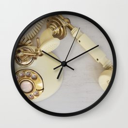 Vintage Cream and Gold Phone Wall Clock