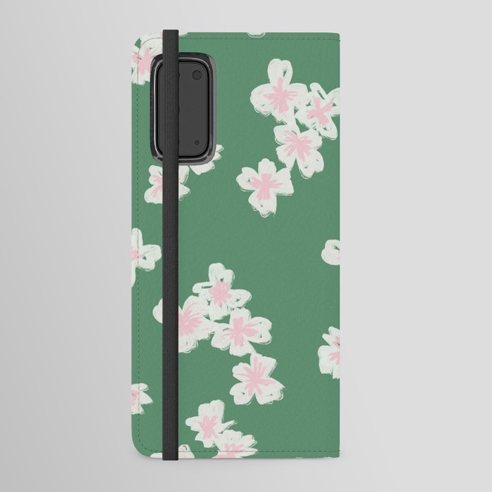 Cherry Blossom Green Android Wallet Case