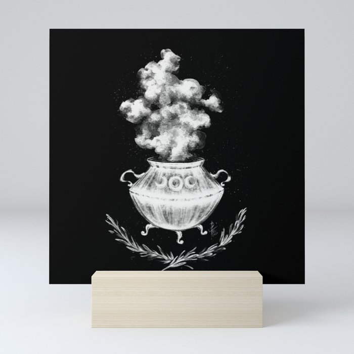 White Cauldron Mini Art Print