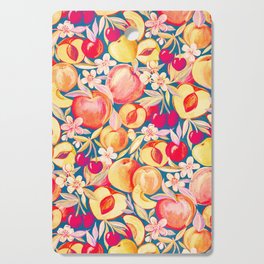 Retro Summer Cherries, Peaches and Apricots Cutting Board