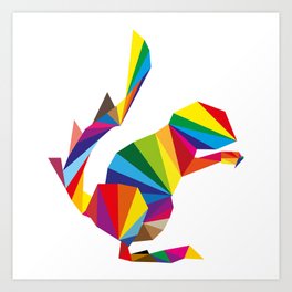 rainbow squirrel Art Print