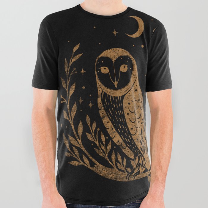 Owl Moon - Gold All Over Graphic Tee