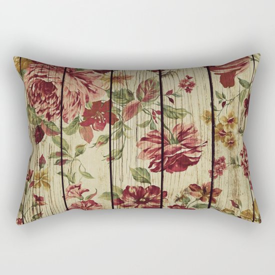 Flowers on Wood 07 Rectangular Pillow