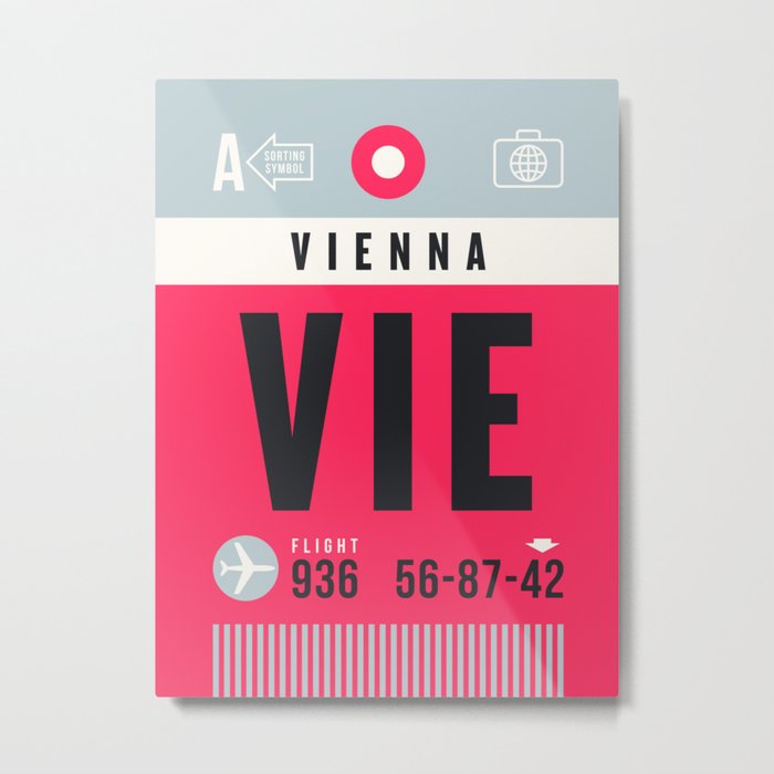 Luggage Tag A - VIE Vienna Austria Metal Print