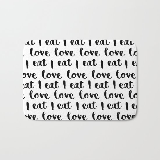 I love eat pattern Bath Mat