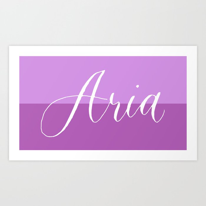 Aria - Modern Calligraphy Name Design Art Print by Chee Sim | Society6