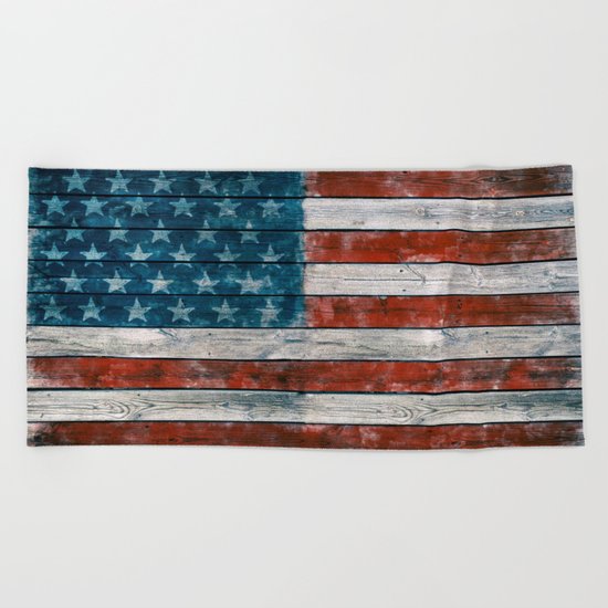 Vintage American Flag Beach Towel