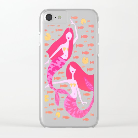 Koi Mermaids – Pink Palette Clear iPhone Case